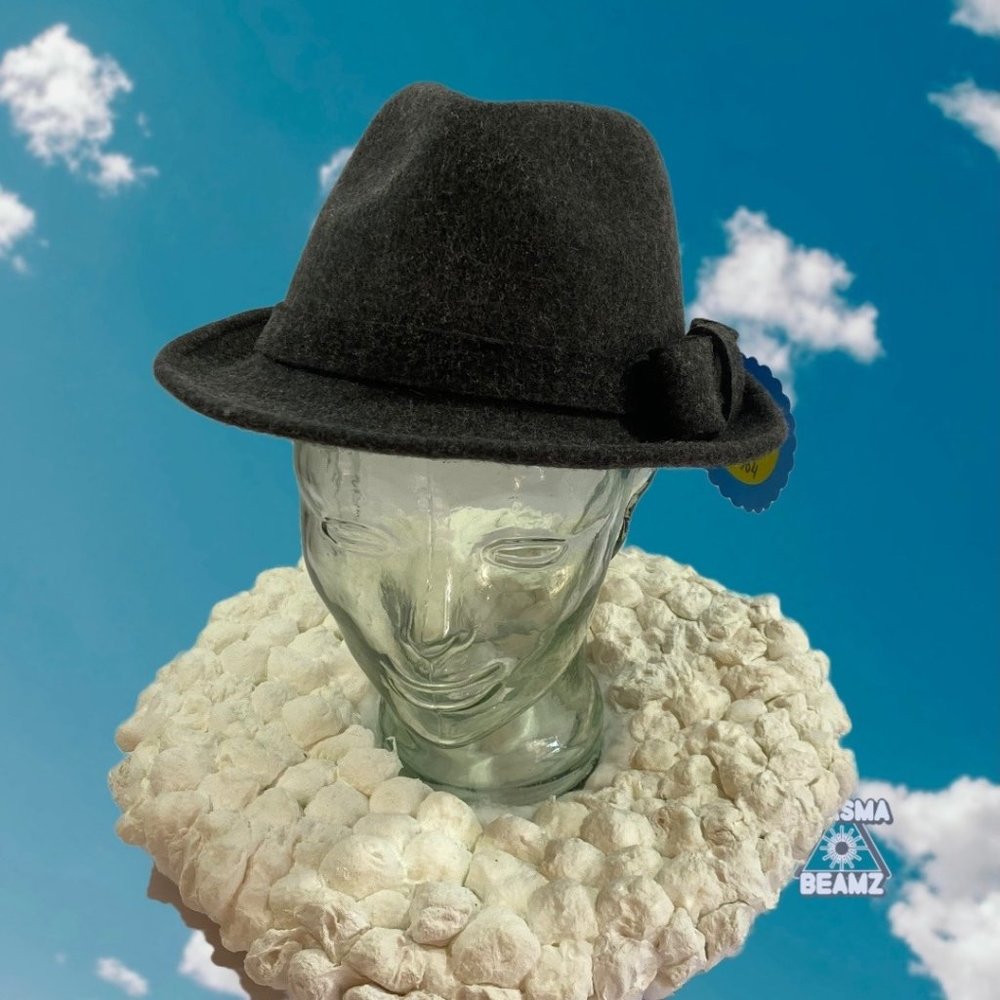 Laura Gray Wool Fedora with Monochromatic Bow Detail